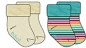 Preview: boboli baby newborn Doppelpack Frottee-Söckchen beige/gestreift