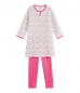 Preview: Petit Bateau girls 2pc velvet nightgown joue/lait