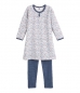 Preview: Petit Bateau girls 2pc velvet nightgown miami/lait ---size 6y left only---