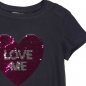 Preview: boboli kids girl "Watercolor Rainbow" T-Shirt Pailetten-Herz antracita