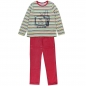 Preview: boboli sleepwear girls velours pyjama "the end" stripe