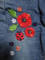 Preview: boboli toddler girls jeans with embroidered poppies