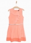 Preview: IKKS city black ärmelloses Volant-Kleid corail foncé fluo