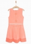Preview: IKKS city black ärmelloses Volant-Kleid corail foncé fluo