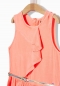 Preview: IKKS city black ärmelloses Volant-Kleid corail foncé fluo
