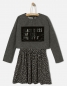 Preview: WAY by IKKS Gotham Glam 2in1 dress noir imprimé chat