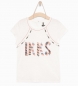 Preview: IKKS city couleur Logo T-Shirt blanc cassé