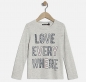 Preview: IKKS cargo longsleeve "love everywhere" gris chiné clair