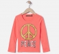 Preview: IKKS city black longsleeve "Peace" orange fluo