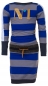 Preview: Ninni Vi longsleeved jerseydress blockstripe blue/surf the web