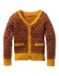 Preview: Oilily knitted cardigan Kesie ocre jacquard tile brown