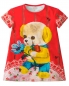 Preview: Room Seven® Kurzarm-Jerseykleid Tatoua "yellow bear" orange