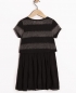 Preview: IKKS distri kurzärmeliges Materialmixkleid noir
