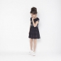 Preview: IKKS distri kurzärmeliges Materialmixkleid noir
