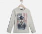 Preview: IKKS garcon cargo chic longsleeve "stars and stripes wolf" gris chiné
