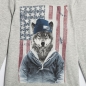 Preview: IKKS garcon cargo chic longsleeve "stars and stripes wolf" gris chiné