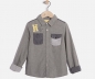 Preview: IKKS garcon Northern College fabricmix buttonshirt gris