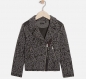 Preview: IKKS city black biker-cardigan gris chiné leopard