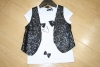 Preview: IKKS city black 2in1 t-shirt and gilet noir/blanc