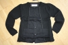 Preview: IKKS city black Materialmix Strickjacke noir