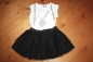 Preview: IKKS city black jerseydress with tulle skirt noir ---size 14y left only---