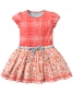 Preview: Oilily fabricmix dress Dottie minimal check orange