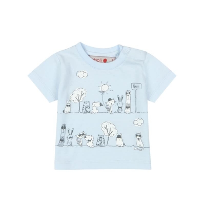 boboli newborn "best buddies" T-Shirt celeste ---NEU---