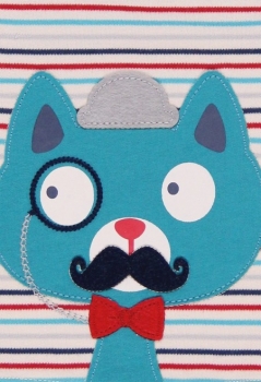 Preview: boboli newborn Langarmshirt "MR CAT" gestreift