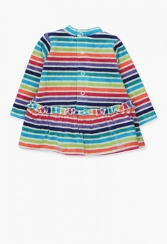 Preview: boboli newborn Langarmkleid Velours gestreift