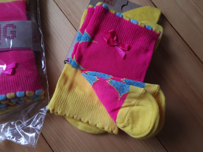 LeBig pack of 2 girl socks Nanna neon pink