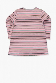 Preview: boboli baby girl Langarm-Jerseykleid "Winter Flowers" melange grey