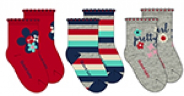 boboli baby girl pack of 3 socks "Red Mountain" indigo