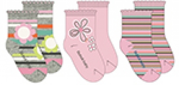 boboli baby girl pack of 3 socks "Winter Flowers" pink