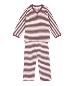 Petit Bateau Jungen Frottee Schlafanzug/Pyjama quetsch/montelimar