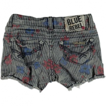 Blue Rebel girl shorts Mandy stripe flower aop