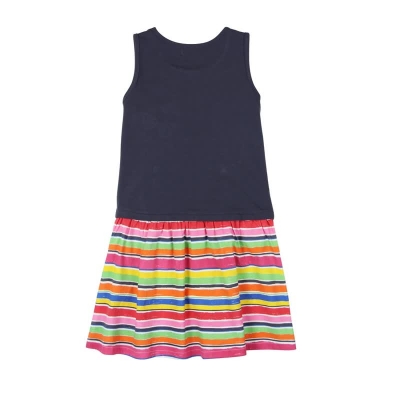 boboli kids girl "Watercolor Rainbow" ärmelloses Kleid antracita