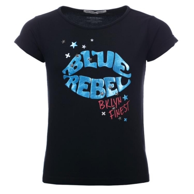 Blue Rebel spot on Logo T-Shirt black