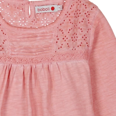 boboli kids girl "Cultural Mix" Langarm-Jersey-Tunika salmon
