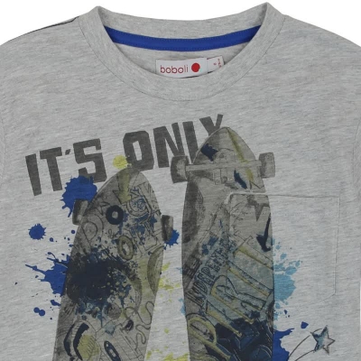 boboli kids boy "urban marine" t-shirt gris vigoré claro