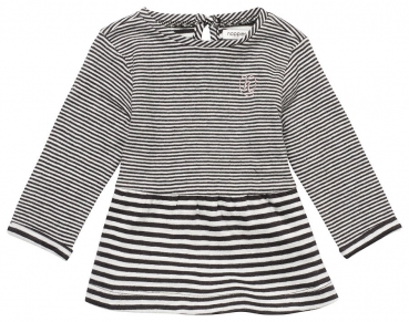noppies baby girl stripy jerseydress Avoca charcoal