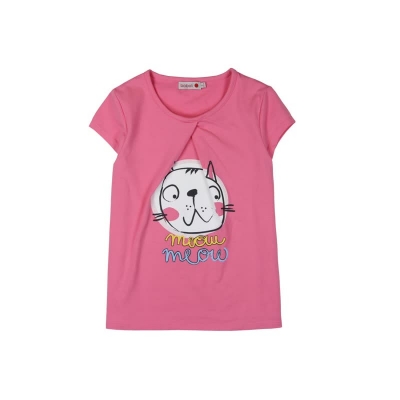 boboli sleepwear girls shorty/pyjama "Meow" flamingo