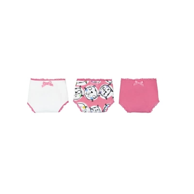 boboli underwear girls pack of 3 knickers/briefs "Meow" flamingo