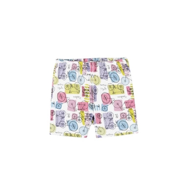 boboli sleepwear girls shorty/pyjama "bicycle" blanco