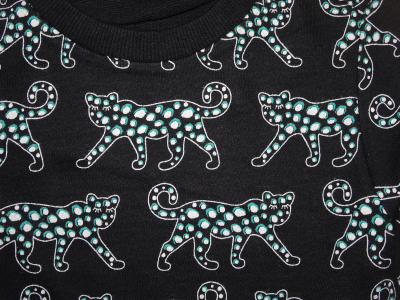 Jill grass panther sweat dress black