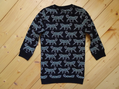 Jill grass panther sweat dress black