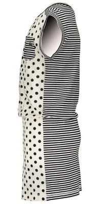 Like FLO Muster-/Materialmix Kurzarmkleid  dot