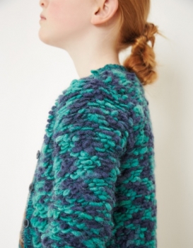 Oilily woolen cardigan Kurly sheep knit green