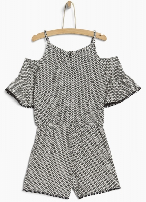 WAY by IKKS Bubble Black Kurz-Overall noir imprimé