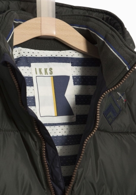 IKKS garcon cargo quilted winterjacket kaki foncé