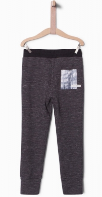 IKKS garcon city black herringbone sweatpants gris anthracite